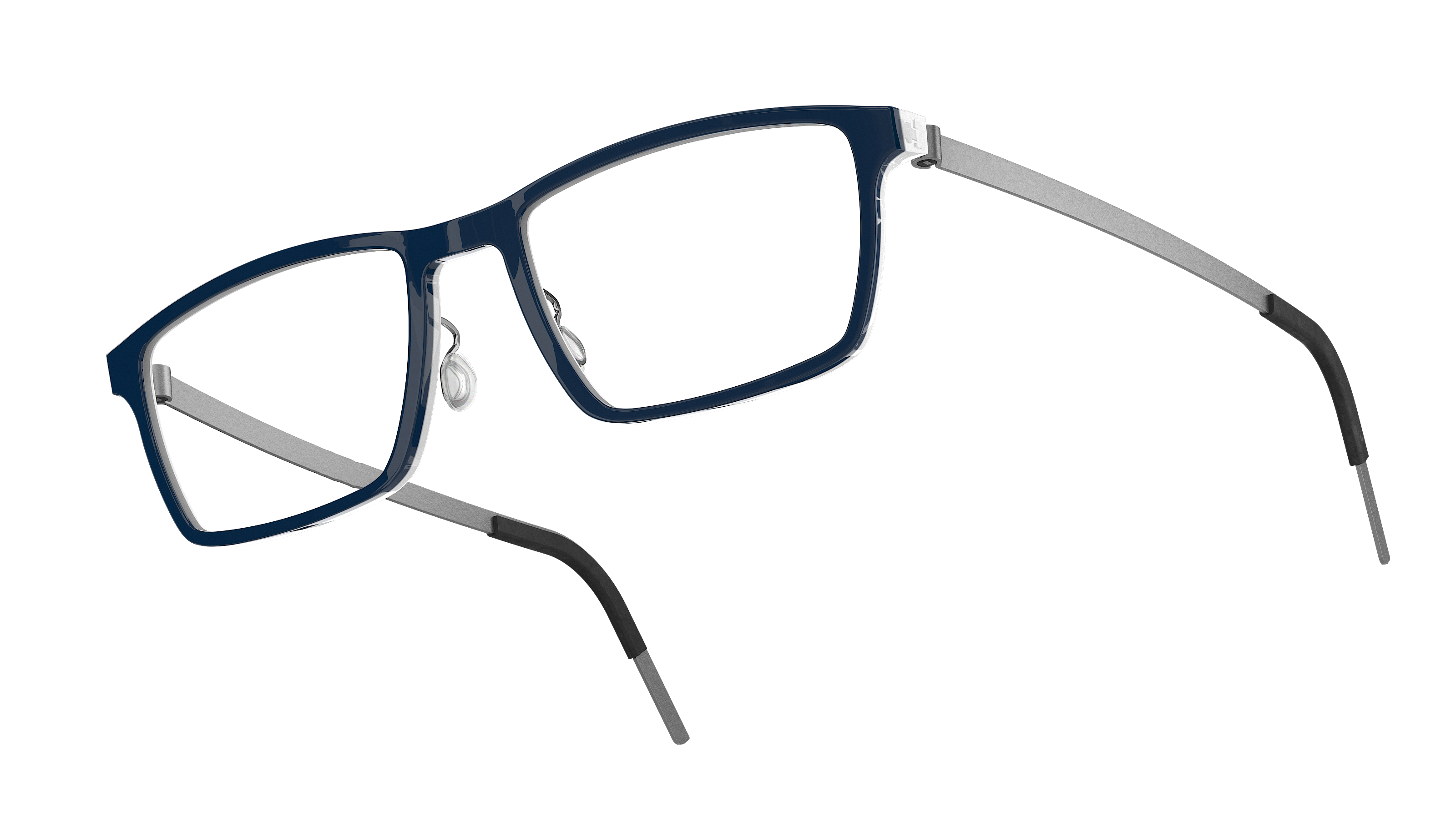 LINDBERG acetanium, Modell 1228 A146, rechteckige Brille aus Acetat und Titan in Schwarz