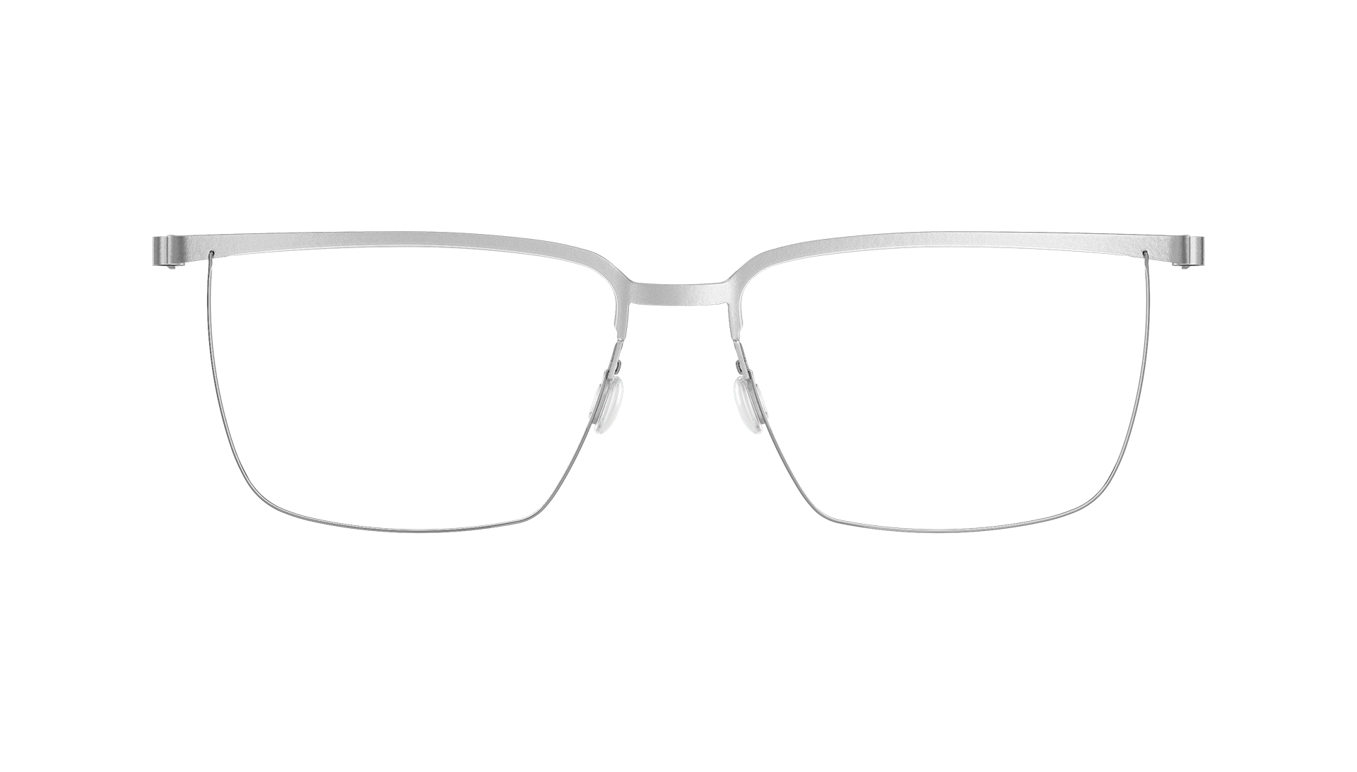 LINDBERG spirit, Modell 7420 05, Halbrandbrille mit abgerundeten Ecken und silberner Titanfassung