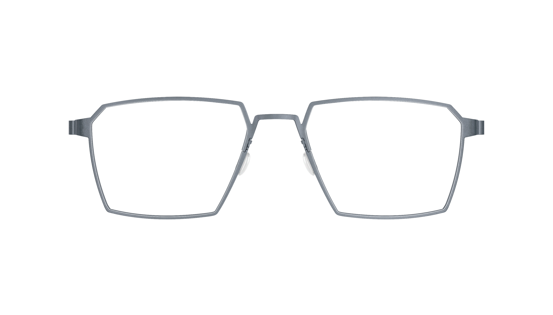 LINDBERG strip Model 9628 U16 silver titanium glasses in a geometric square shape