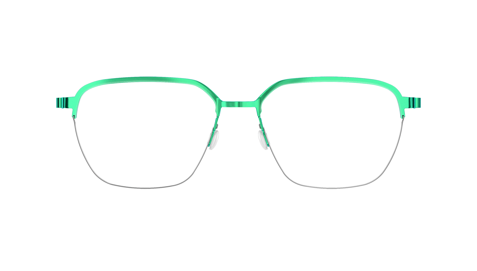 LINDBERG spirit titanium, Modell 7423 P90, grüne Halbrandbrille mit abgerundeten Ecken