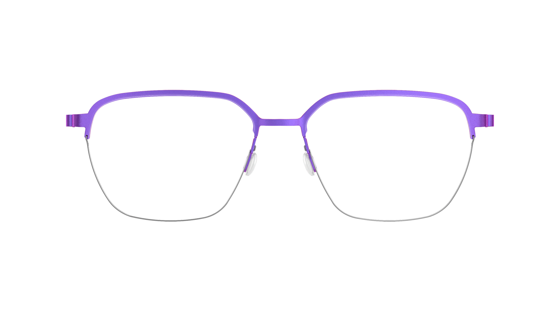 LINDBERG spirit Model 7423 77 rounded half rim square shape glasses in purple