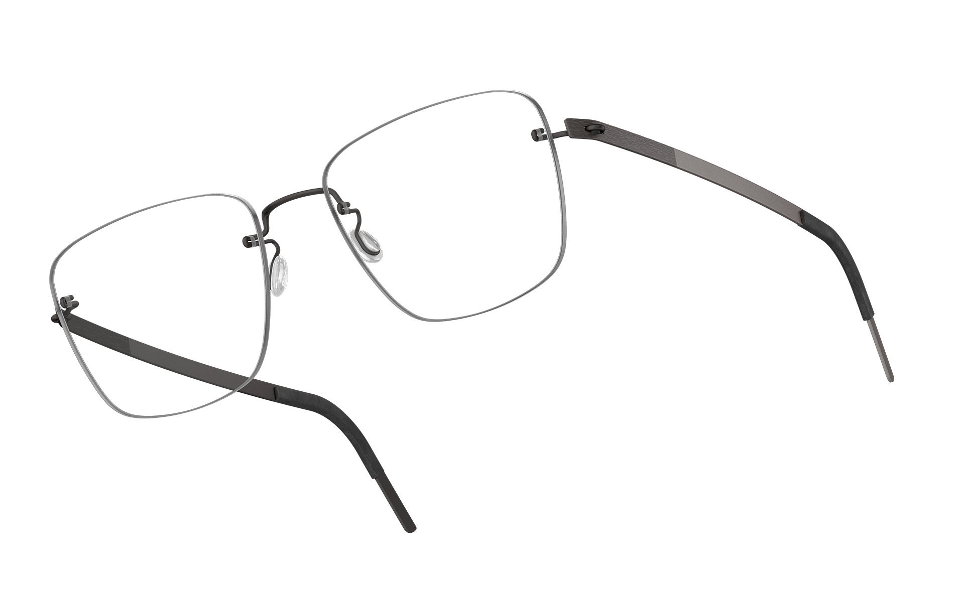 Moderne LINDBERG-Titanbrille in Dunkelgrau U9 mit rechteckigen Gläsern