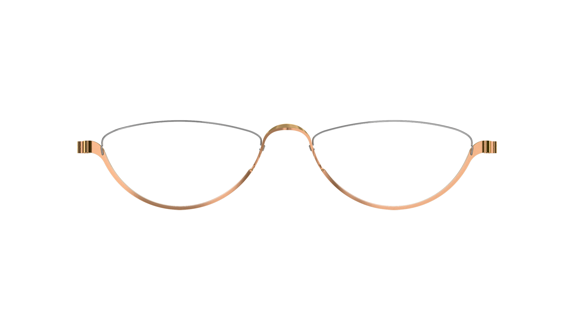LINDBERG spirit titanium Model 7360 P60 lower rim half frame glasses in copper gold colour