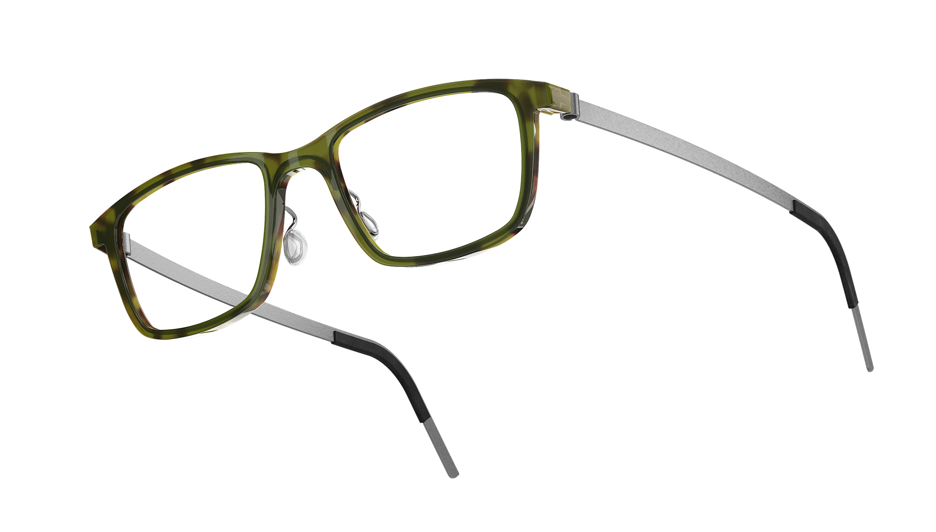 LINDBERG acetanium Model 1501 square shape kids teen acetate and titanium glasses in semi-transparent green colour AG69