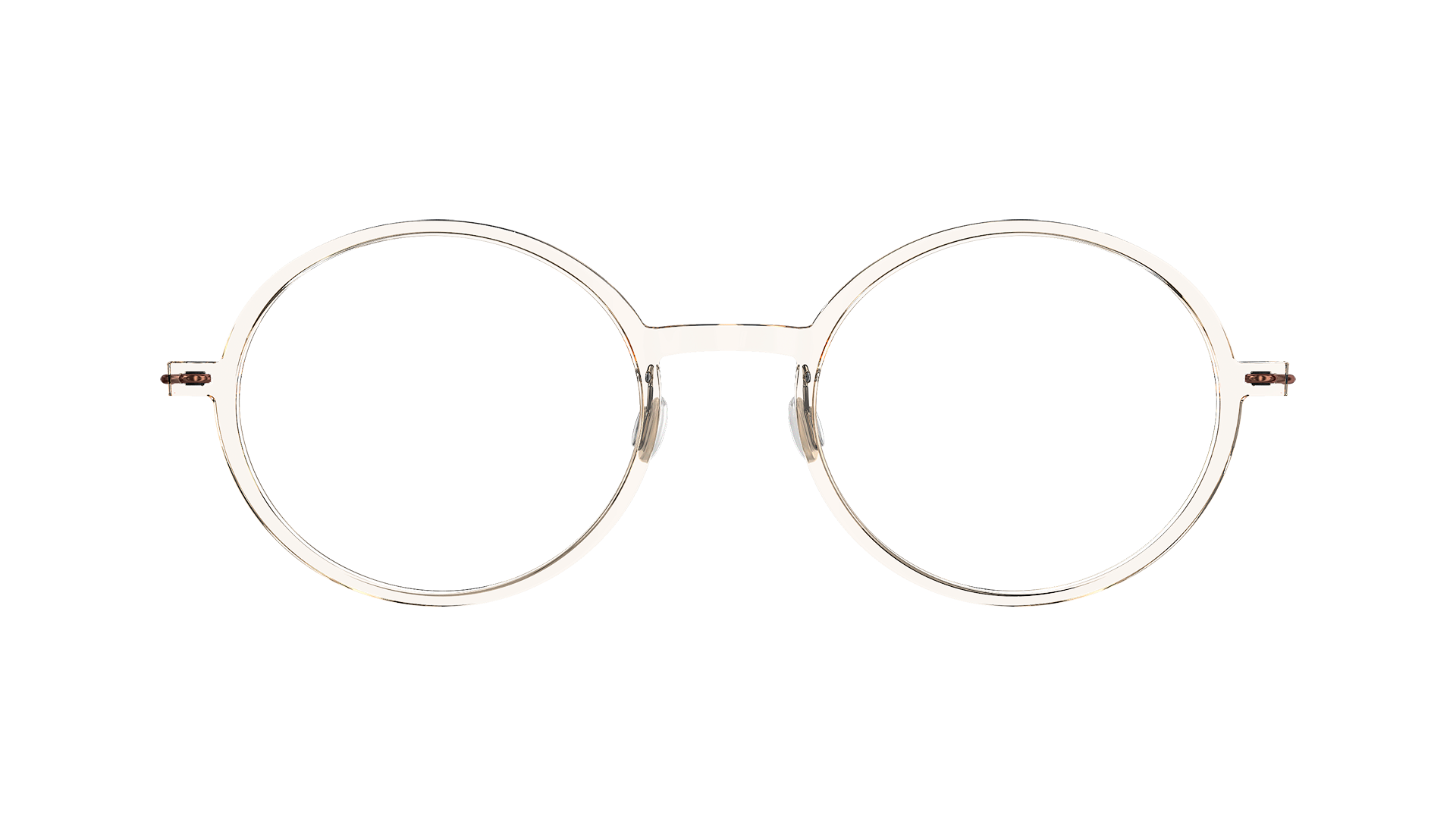 LINDBERG n.o.w. titanium, Modell 6523, runde Brille in Transparent-Hellbraun