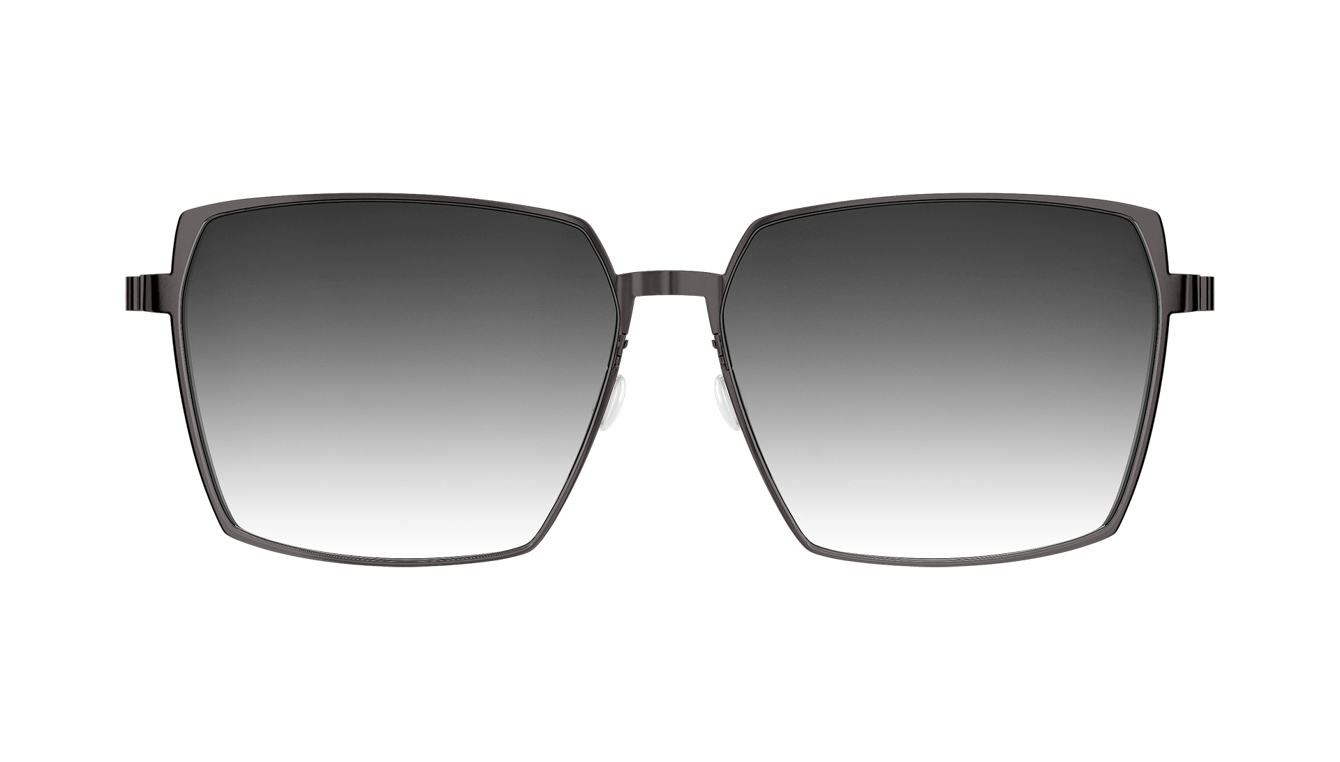 LINDBERG sun titanium Model 8907 square sunglasses with dark grey gradient tinted lenses