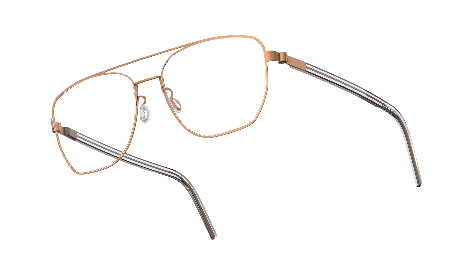 LINDBERG strip titanium, Modell 9622, Brille in Kupfer U15 mit Doppelsteg und Acetatbügeln