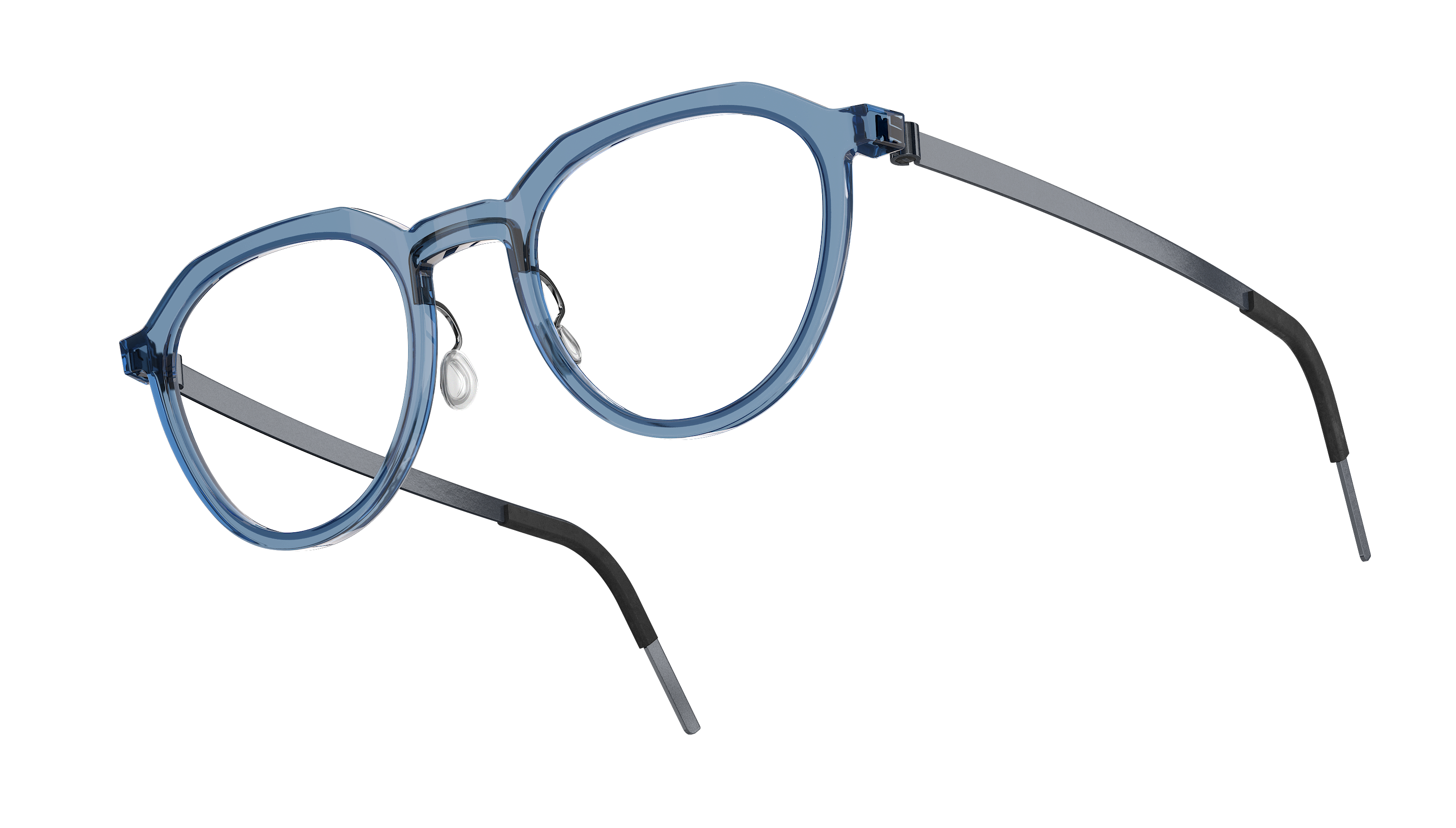 LINDBERG acetanium, blaue Brille aus Titan und Acetat, Modell 1046 AI56