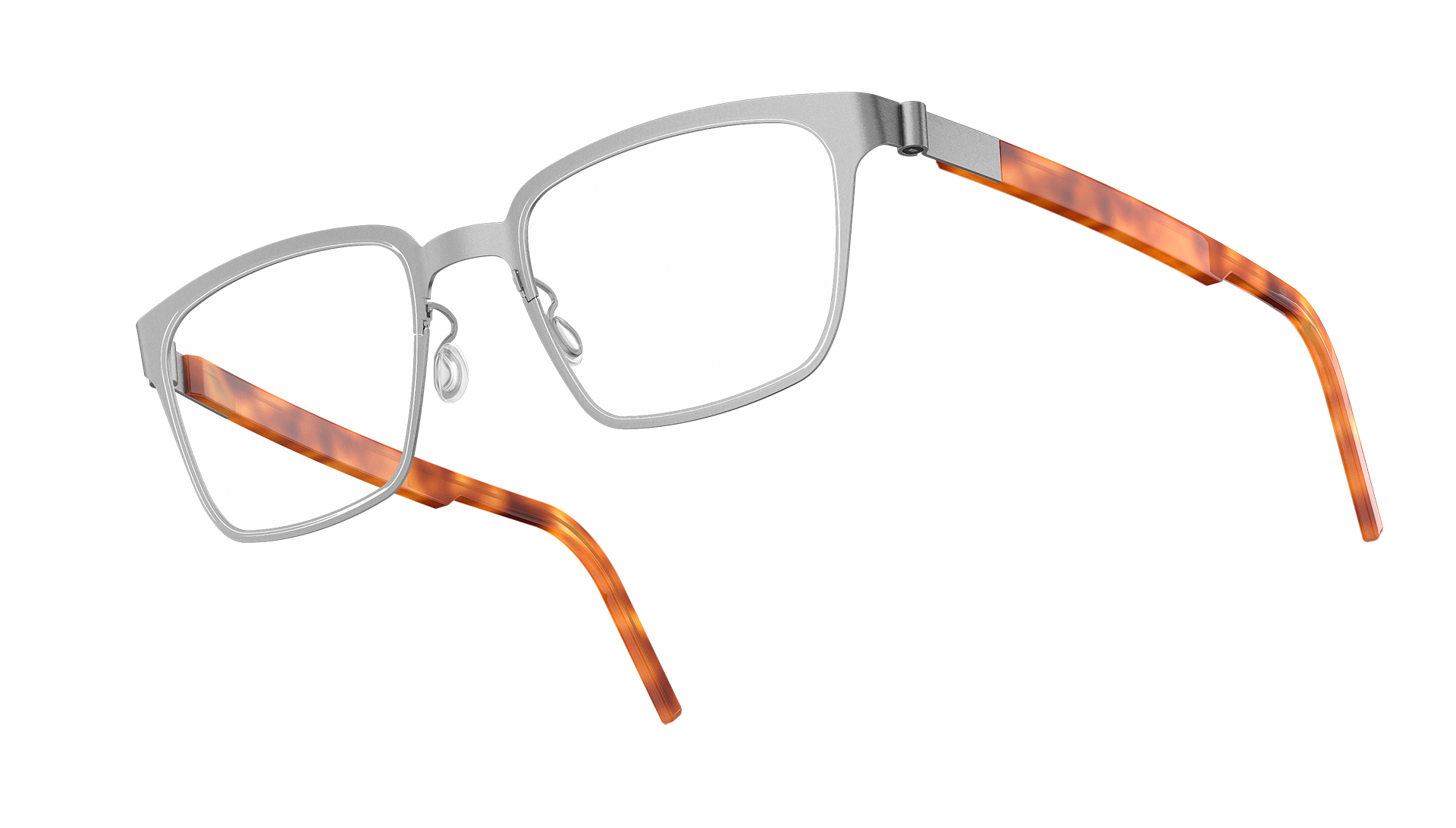 Classici occhiali squadrati LINDBERG Strip Titanium con aste in acetato argento colore 10