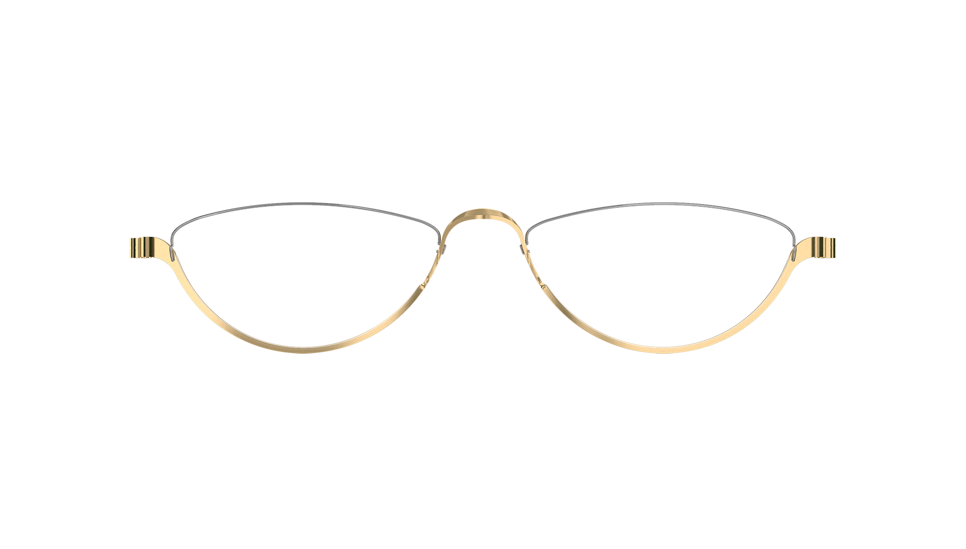 LINDBERG spirit titanium Model 7360 PGT lower rim half frame glasses in gold tone colour