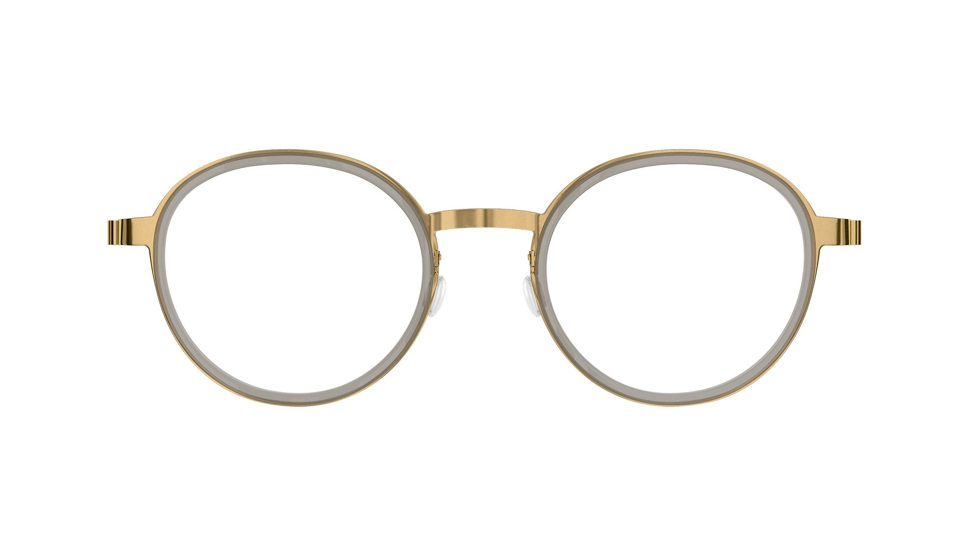 LINDBERG strip titanium, Modell 9752, runde Brille in Gold mit Innenfassung