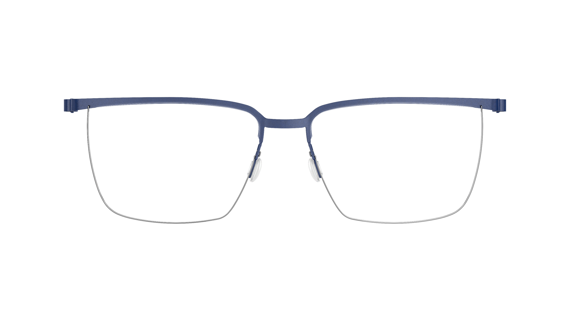 LINDBERG spirit titanium Model 7420 U13 blue half rim glasses in a rounded square shape