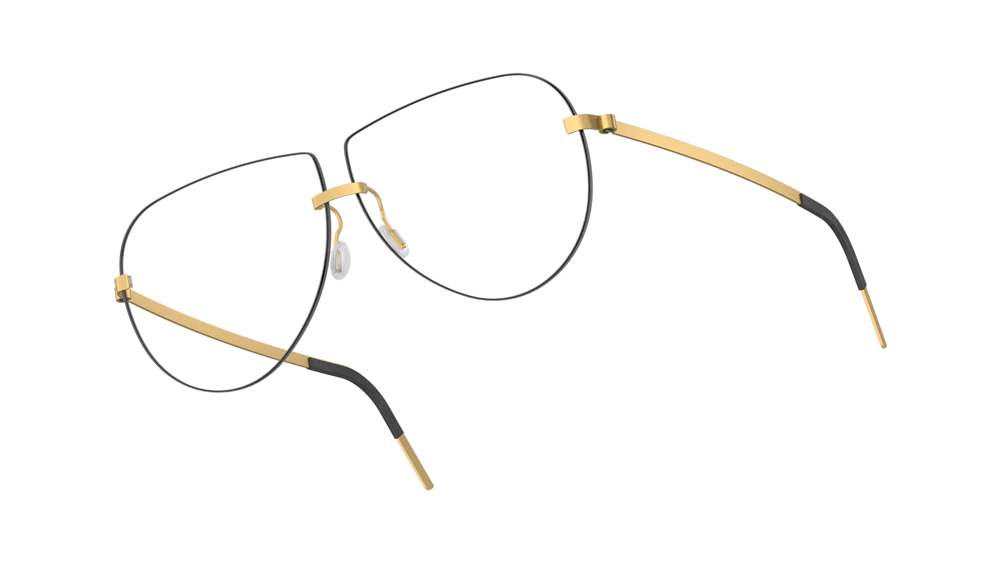 LINDBERG strip3p titanium, Modell 2453, moderne randlose Pilotenbrille in Gold