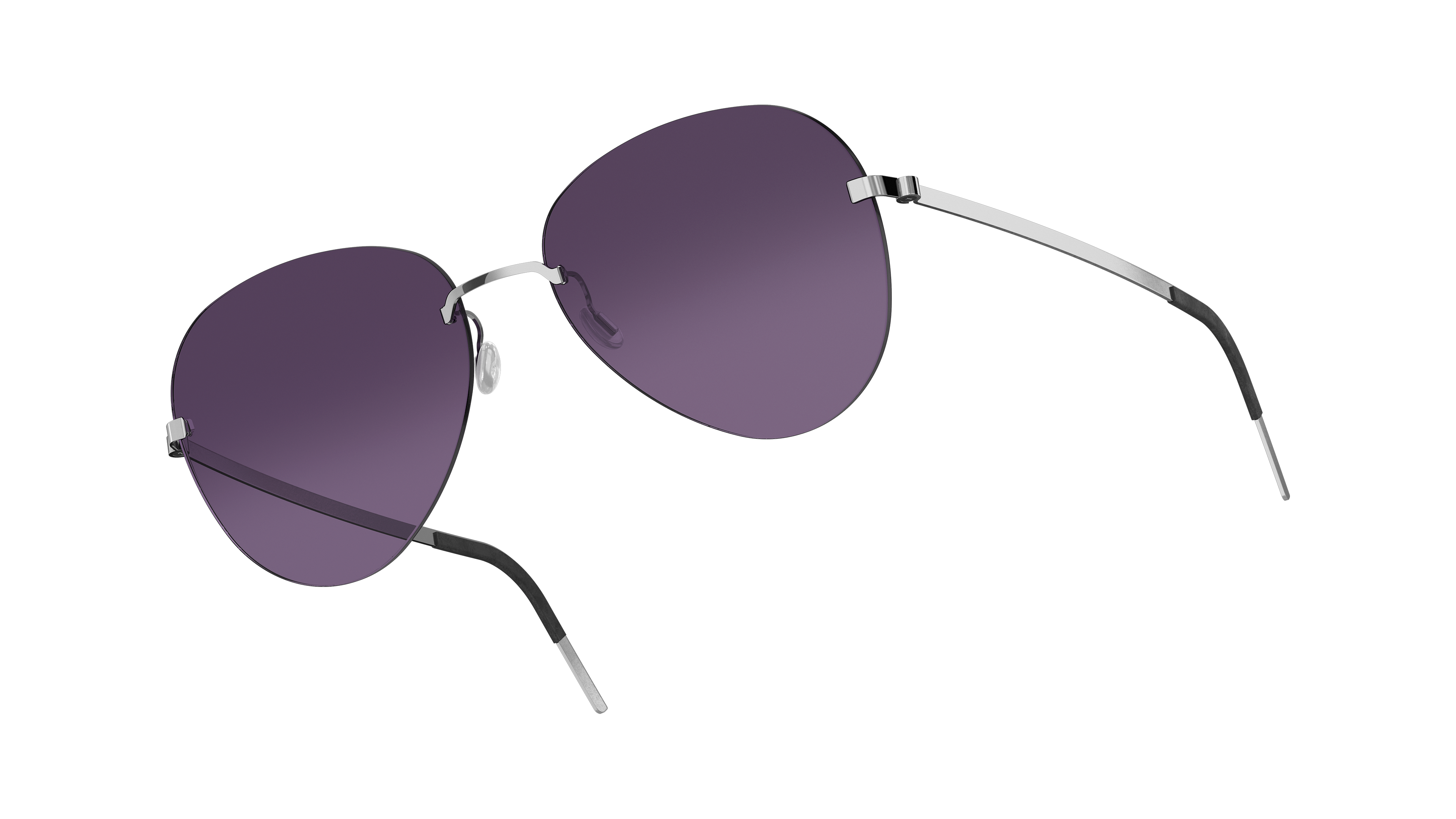 LINDBERG strip3p titanium model 2408 tinted designer aviator sunglasses in silver colour p10