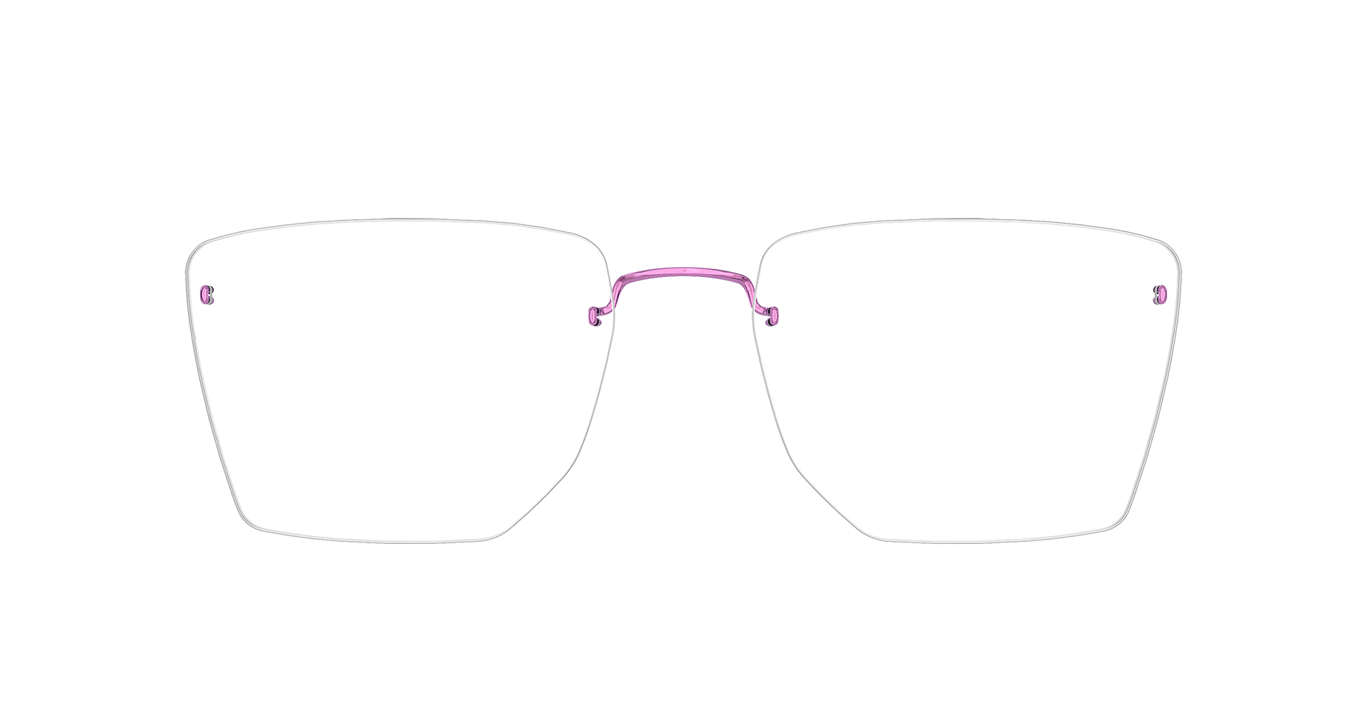 LINDBERG spirit, Modell 2430 P75, randlose Brille mit abgerundeten Ecken und Titanbügeln in Rosa