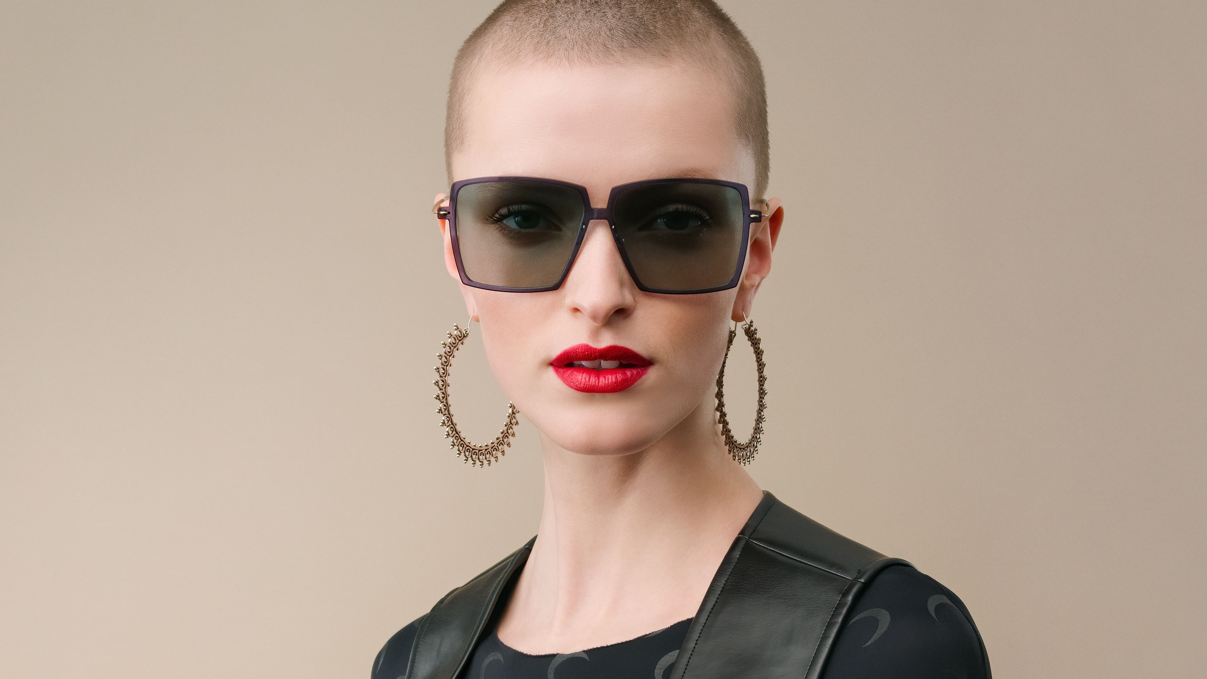 LINDBERG sun titanium women’s black tint square sunglasses in Model 8326