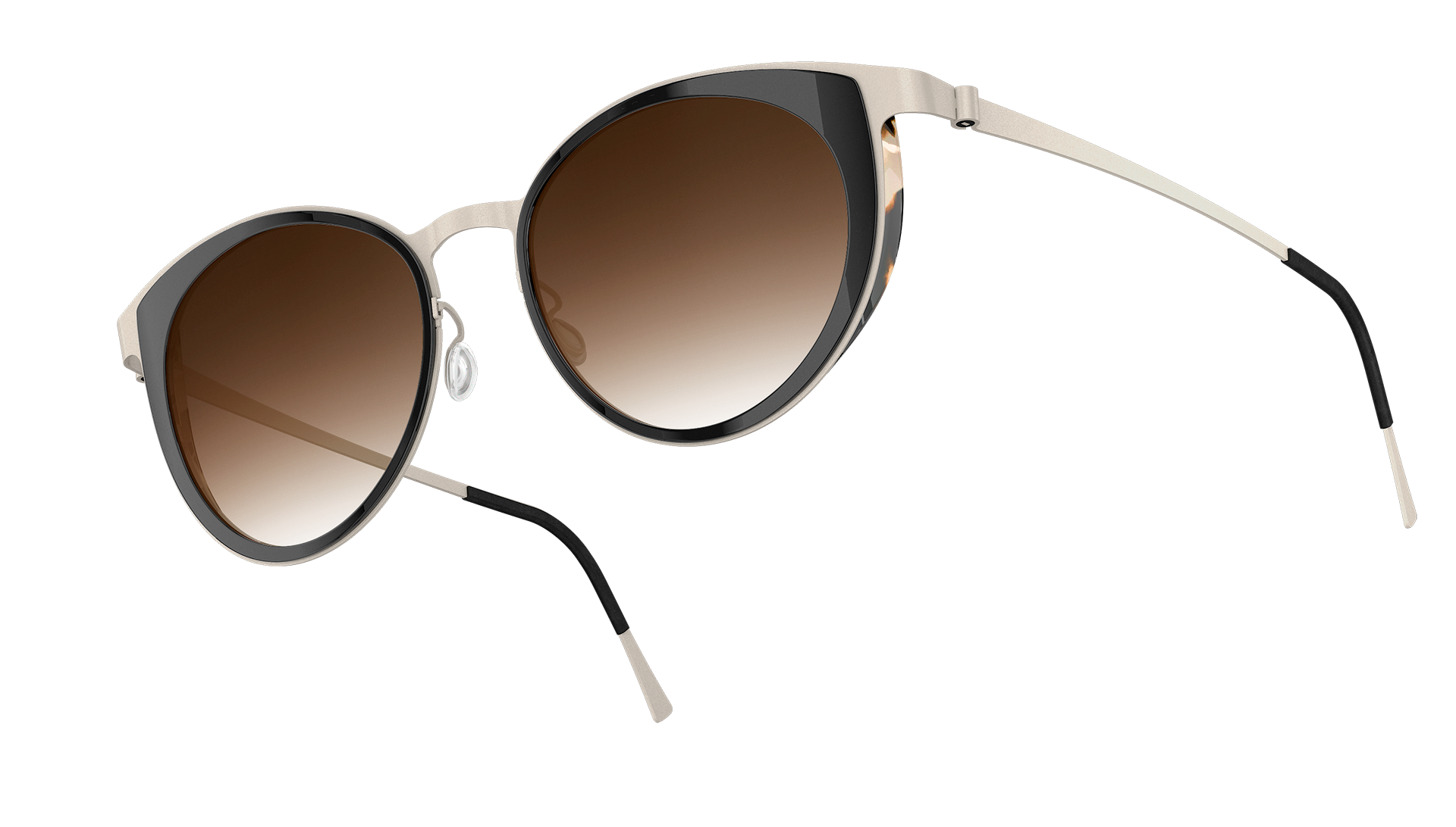 LINDBERG sun titanium, Modell 8411, Sonnenbrille mit getönten Gläsern mit Farbverlauf in warmem Graubraun SL12