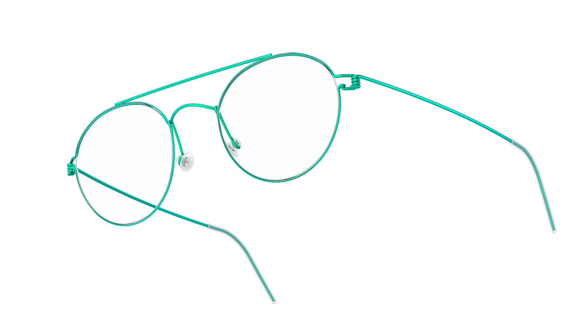 LINDBERG air titanium rim kid/teen, Modell Bruce, runde Kinderbrille mit Doppelsteg in Grün 85