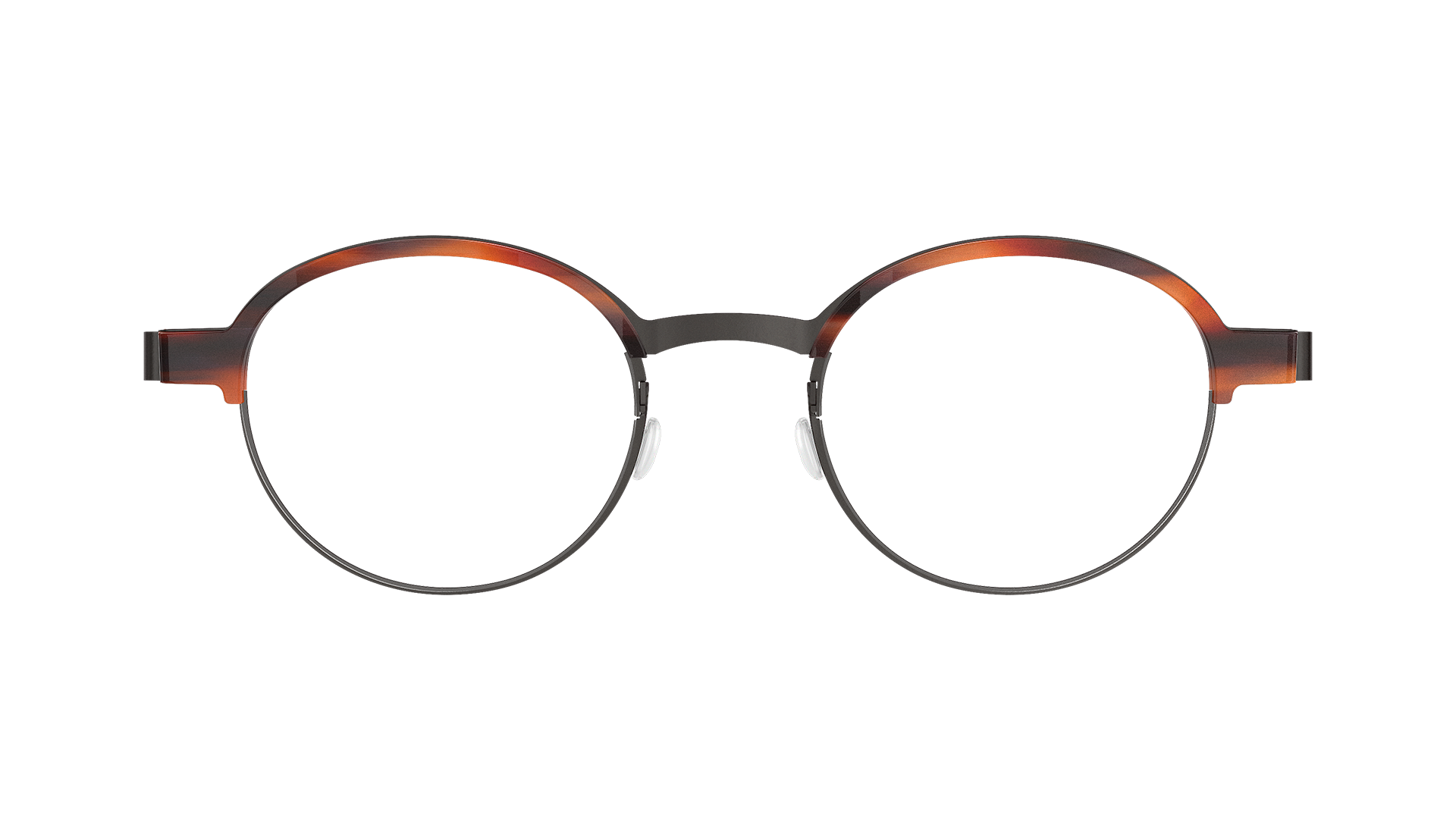 LINDBERG Strip Titanium Modello 9840 Occhiali rotondi colore nero e tartarugato con semi cerchiatura
