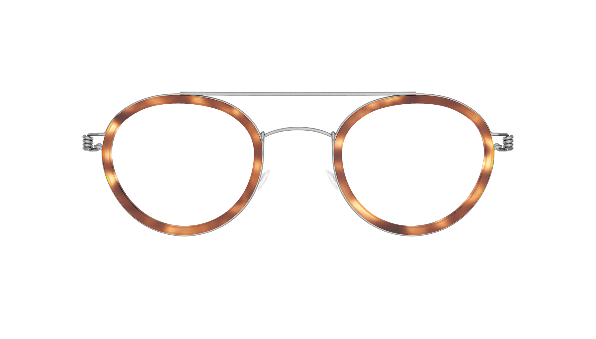 LINDBERG-Brille mit Titanfassung, Modell Teitur in Silber mit schildpattfarbener Innenfassung