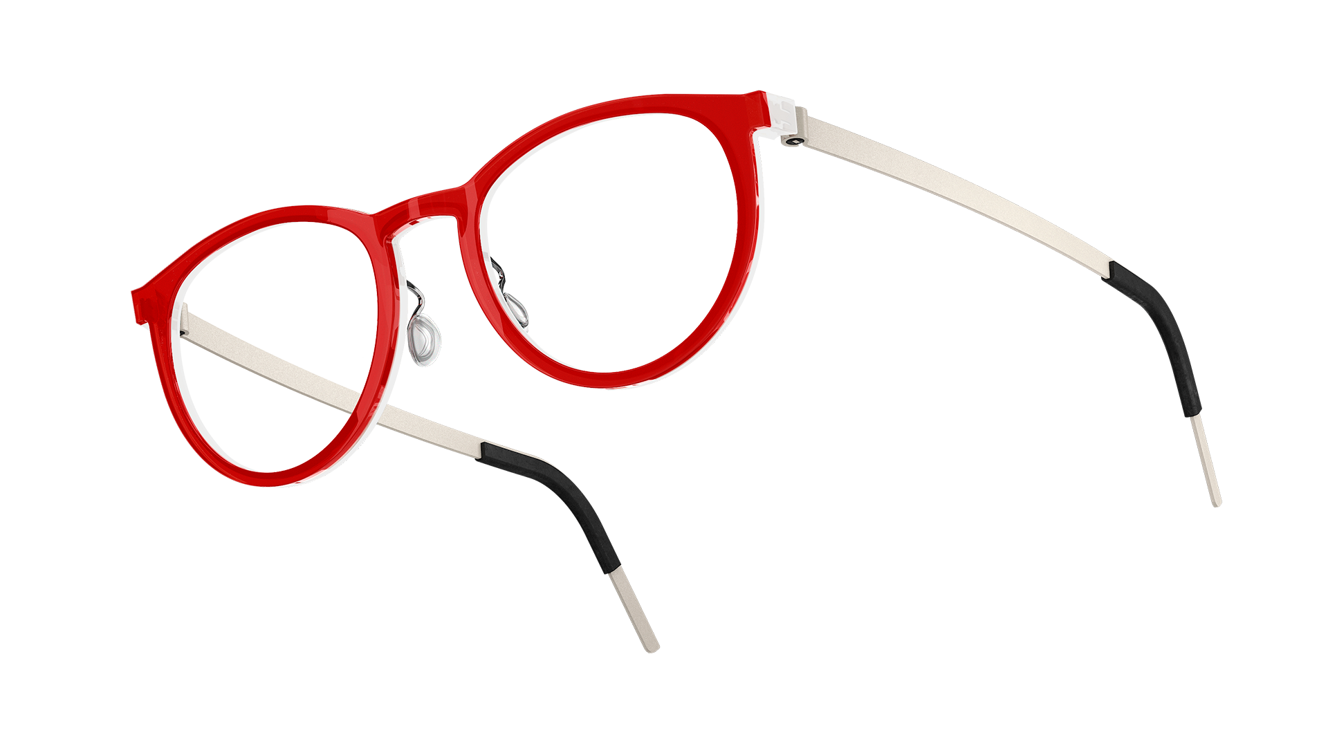 LINDBERG acetanium, Modell 1505, Kinderbrille mit Acetat-Fassung in Transparent-Rot AI08 und Titanbügeln in Weiß U38