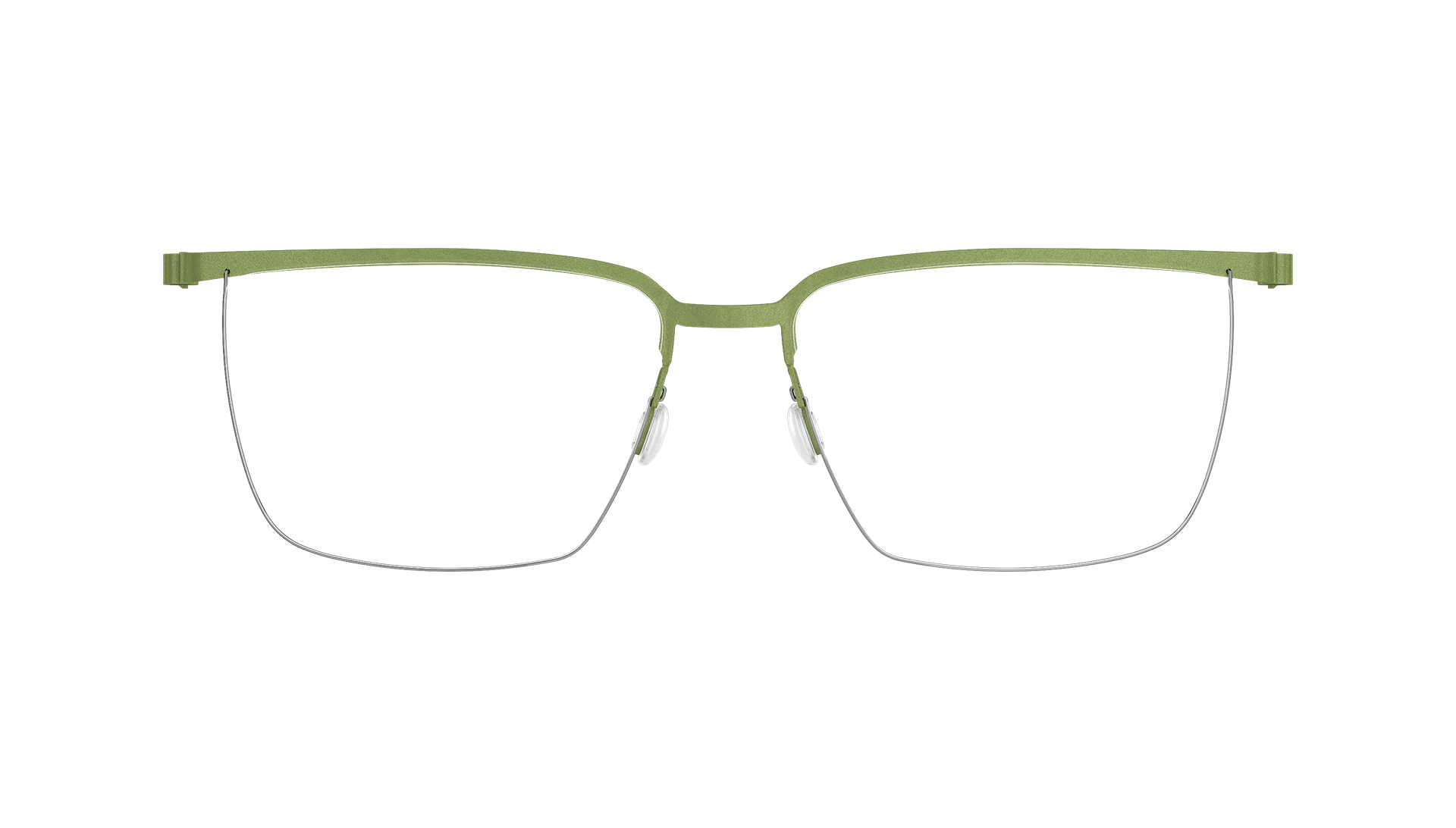 LINDBERG spirit titanium Model 7420 U34 half rim square shape glasses in green